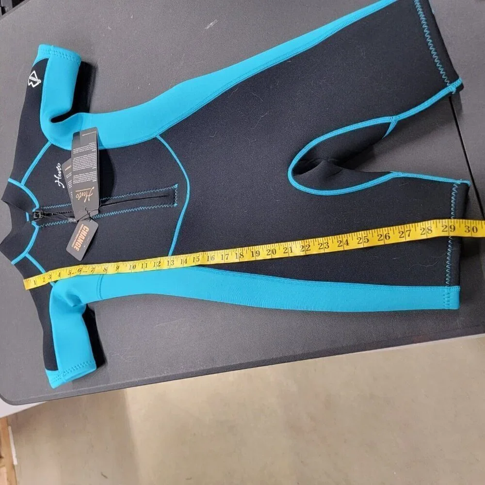 Herto Guardian Black Turquoise Front Zip Wetsuit Water Sports Outdoor Wakeboard
